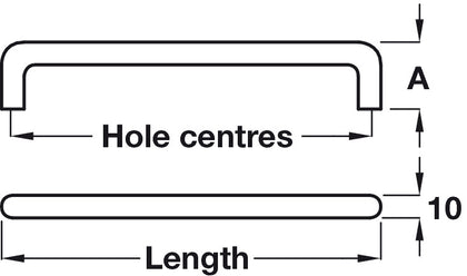 D Pull Hdl Steel Pol Chr D10mm 96mm cc