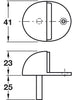 Door Stop/Floor 41x48x23mm Brs/Rub SC