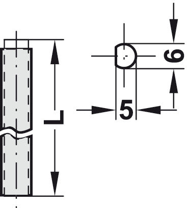 Profile Rod w Cover D6x1000mm St Brown