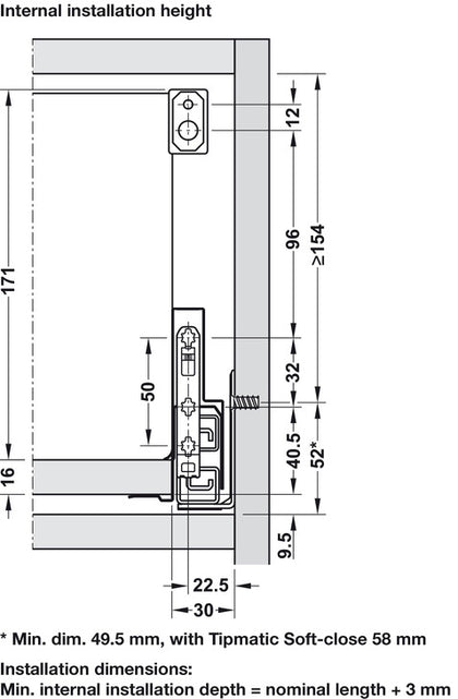 NovaPro Scala AsD Drw+Rail 90/600mm Slv