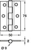 2x Butt Hinges Steel Black 75mm CLR