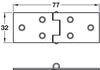 2x Table Hinge 32x77mm Steel Self