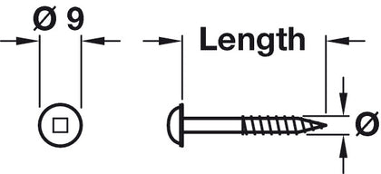 Pocket Hole Scr Prt Dome D3.75x30mm x500