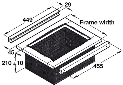 Wicker Basket/Beech Frame 400mm