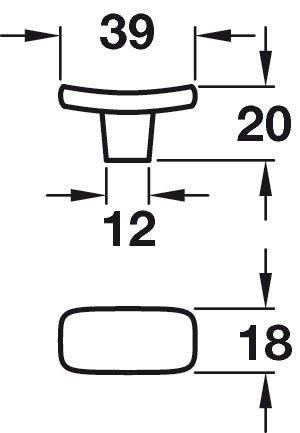 Knob Brass Pol Chrome 39x20xmm