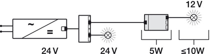 Loox LED Convertor 12V to 24V Blk