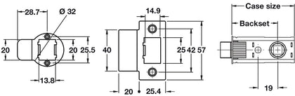 FastLatch Pushfit Tub Latch 60mm PC