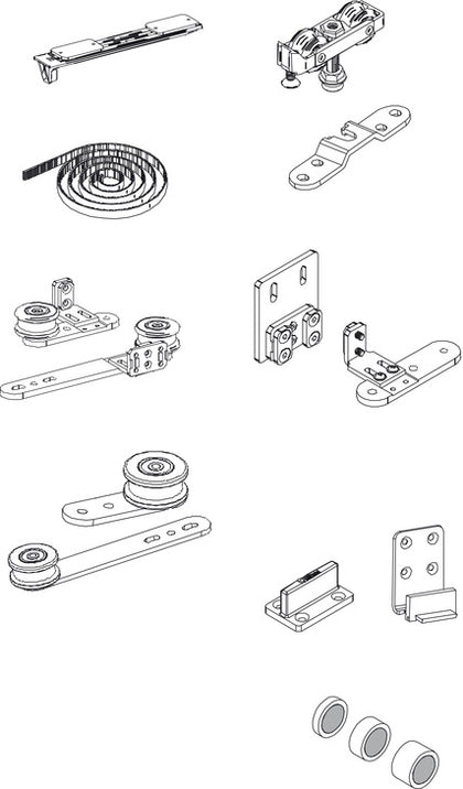 Telescopico Fitting Set 2/3 Doors 80kg