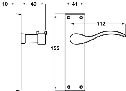 Pewter Effect Scroll Latch Handle
