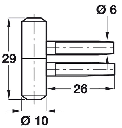 2x Drill in Hinge Brassed Steel 38mm