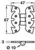 2x Antique Butterfly Hinge 67x47mm Blk