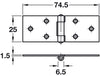 2x Back Flap Hinge 25x75x1.5mm St EB