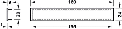 Cubic Inset Hdl ZA Matt Black 160mm
