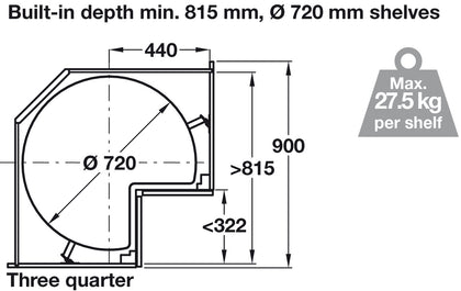 VS CorWheel Pro Base PO 3/4 Wht/Chr