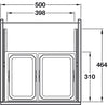 VS Envi SpaceS U/S Bin 500mm 2x7.5+12L