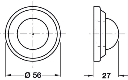 Startec Wall Bumper D60x27mm Rub/Brs PB