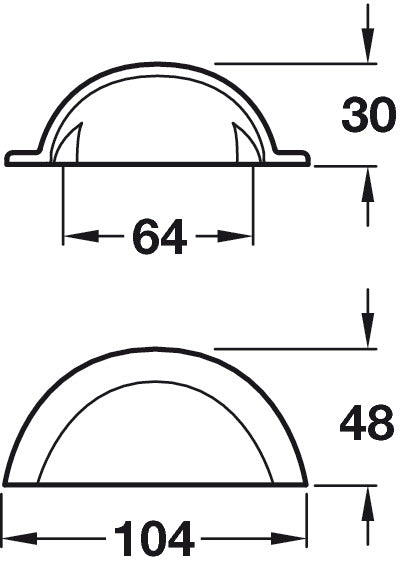 Smooth Cup Hdl C.Iron Natural 64mm cc