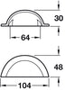 Smooth Cup Hdl C.Iron Natural 64mm cc