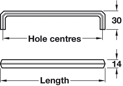 Tarvos Pull Handle ZA Graphite 160mm cc