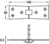 Counterflap Hinge 102x38mm Brass SC