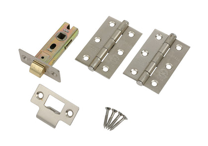 Mort.Latch Bolt w.3 Hinges Satin Nickel