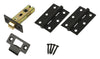 Mort.Latch Bolt w.3 Hinges Black Coated