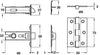 Mort.Latch Bolt w.3 Hinges Black Coated
