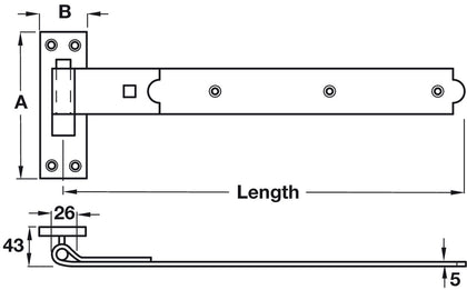 Fold Eye Band w HookOn Plt 610mm Stght