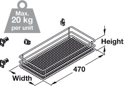 VS SUB Side 300mm Bskt UH 2xPrm Gry