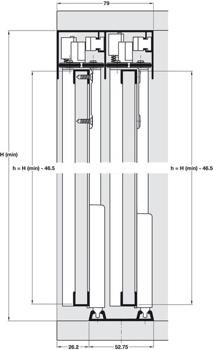 Junior 6 System Fitting Set F 2 Door