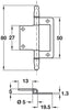 Finial Flush hinge 50mm Brnz - 2Pk