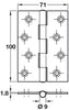 Butt hinge steel 100mm BZP - M/pack 10