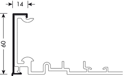 Hafele PS40 Cover Profile 3050mm Slv Ano