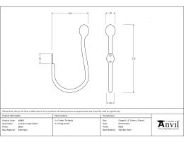 Black Curtain Tie Back (pair)