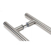 Satin SS (316) 1.8m T Bar Handle B2B Fix 32mm Ø