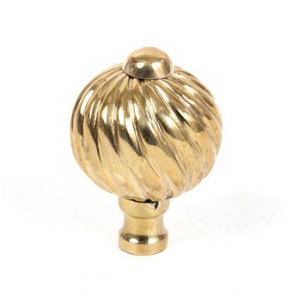 Polished Brass Spiral Cabinet Knob - Small