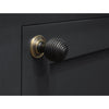 Ebony and Aged Brass Beehive Cabinet Knob 38mm
