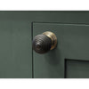 Ebony and Aged Brass Beehive Cabinet Knob 38mm