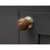 Rosewood and Polished Nickel Beehive Cabinet Knob 38mm