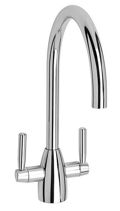 Twin Lever Swan Neck Sink Mixer (Chrome)