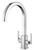 Square Twin Lever Swan Neck Sink Mixer