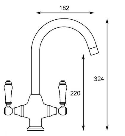Traditional Twin Cruciform Shaped Sink Mixer