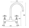 Traditional Bridge Cross Head Sink Mixer