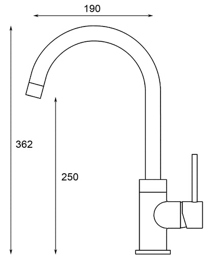 Single Lever Swan Neck Sink Mixer
