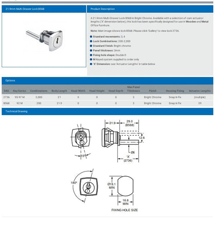 MULTI DRAWER LOCK L&F 2736