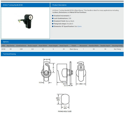 8.5MM TURNING HANDLE B250