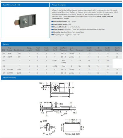 FLUSH FITTING HANDLE 1650