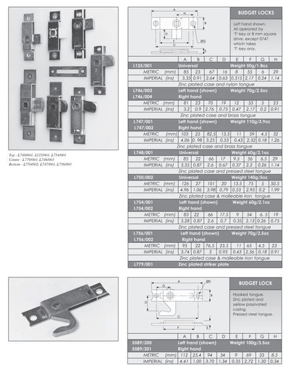 RIM BUDGET LOCK L748/0748 (UNIVERSAL) - 85MM