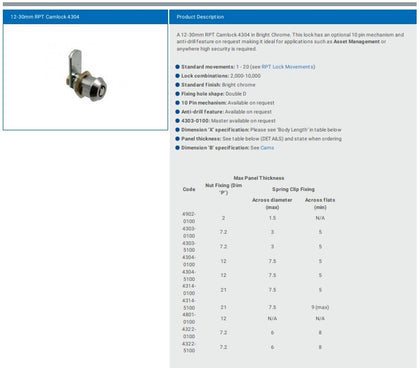 RADIAL PIN TUMBLER LOCK 4801