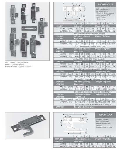 RIM BUDGET LOCK L754/0754 (LEFT OR RIGHT HAND) - 83MM